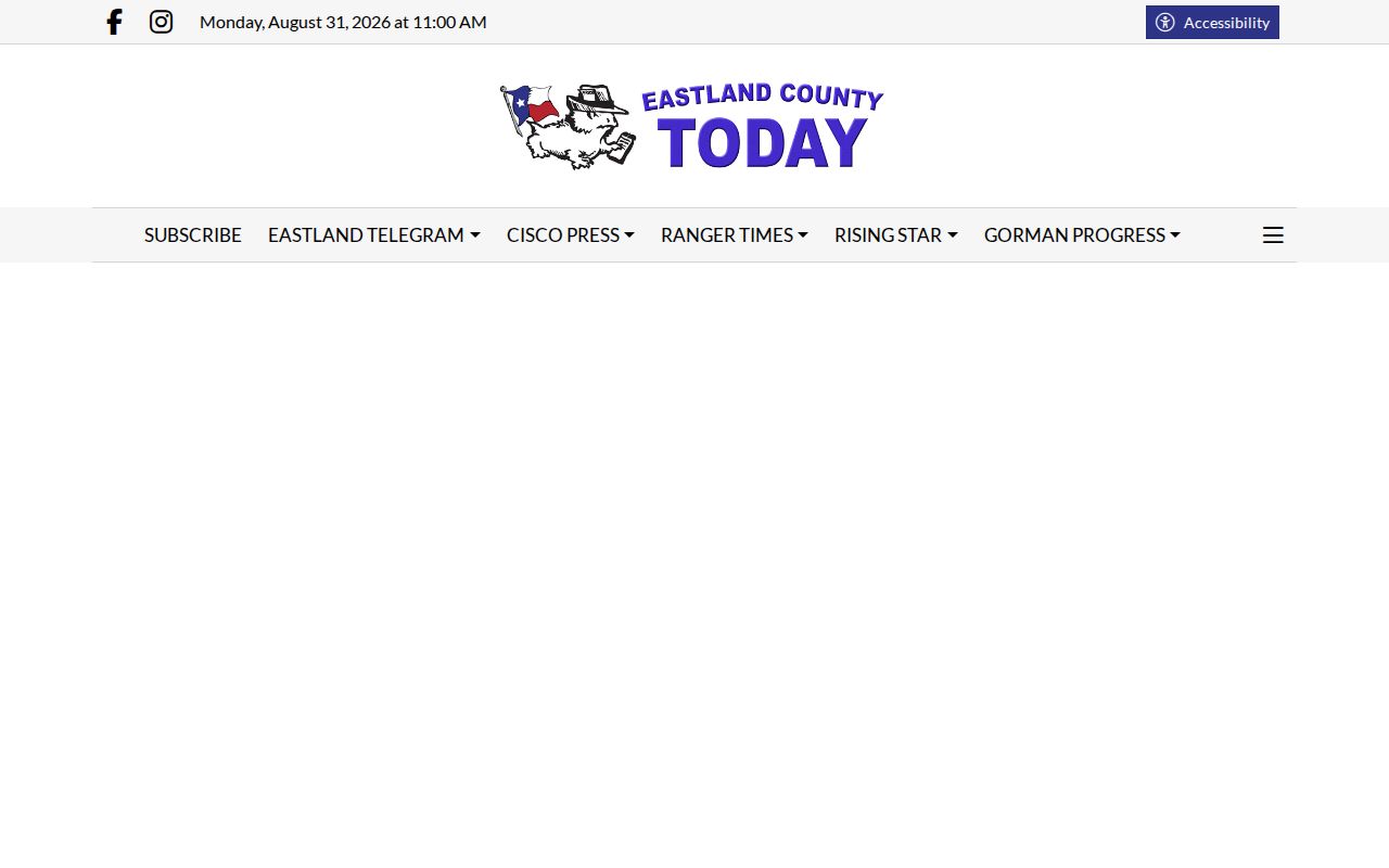 Eastland County crime-news source page for local police and booking report coverage.
